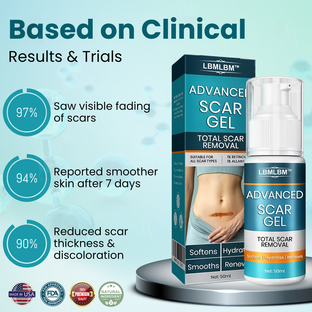 Advanced Medical Grade Silicone Scar Gel - Professional Treatment for C-Section, Surgery, Acne, & Burns (Old & New Scars)
