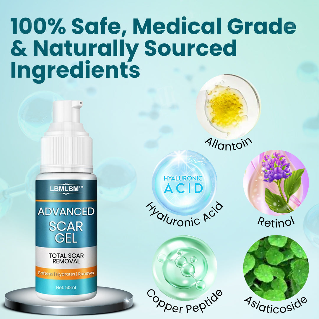 Advanced Medical Grade Silicone Scar Gel - Professional Treatment for C-Section, Surgery, Acne, & Burns (Old & New Scars)