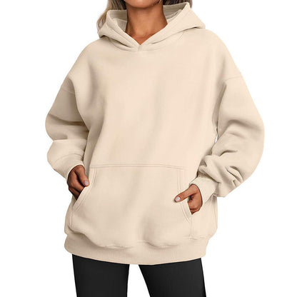 Basic Thick Solid Color Pullover Hoodie