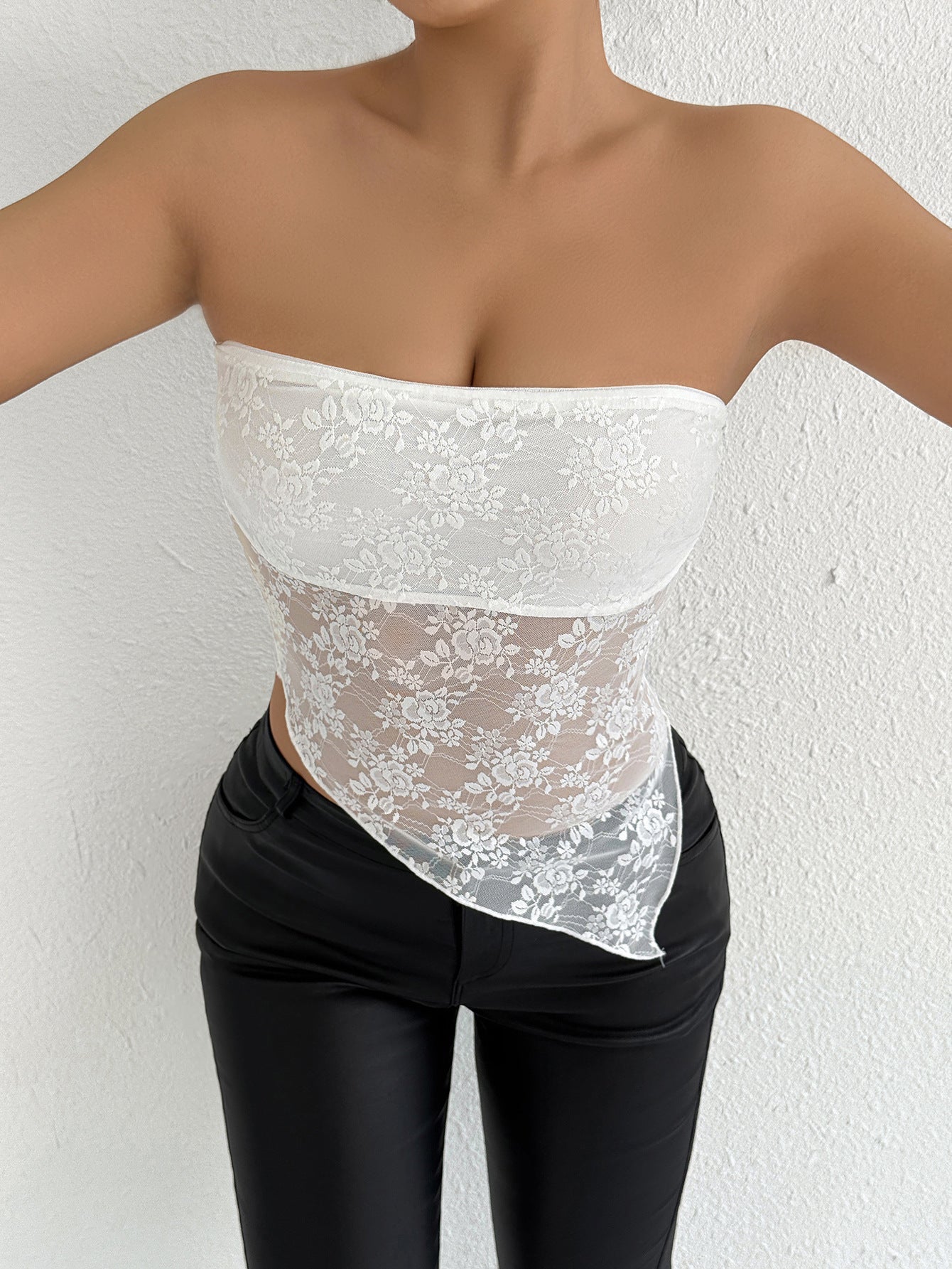Off-Shoulder Lace Bandeau Women's T-Shirt